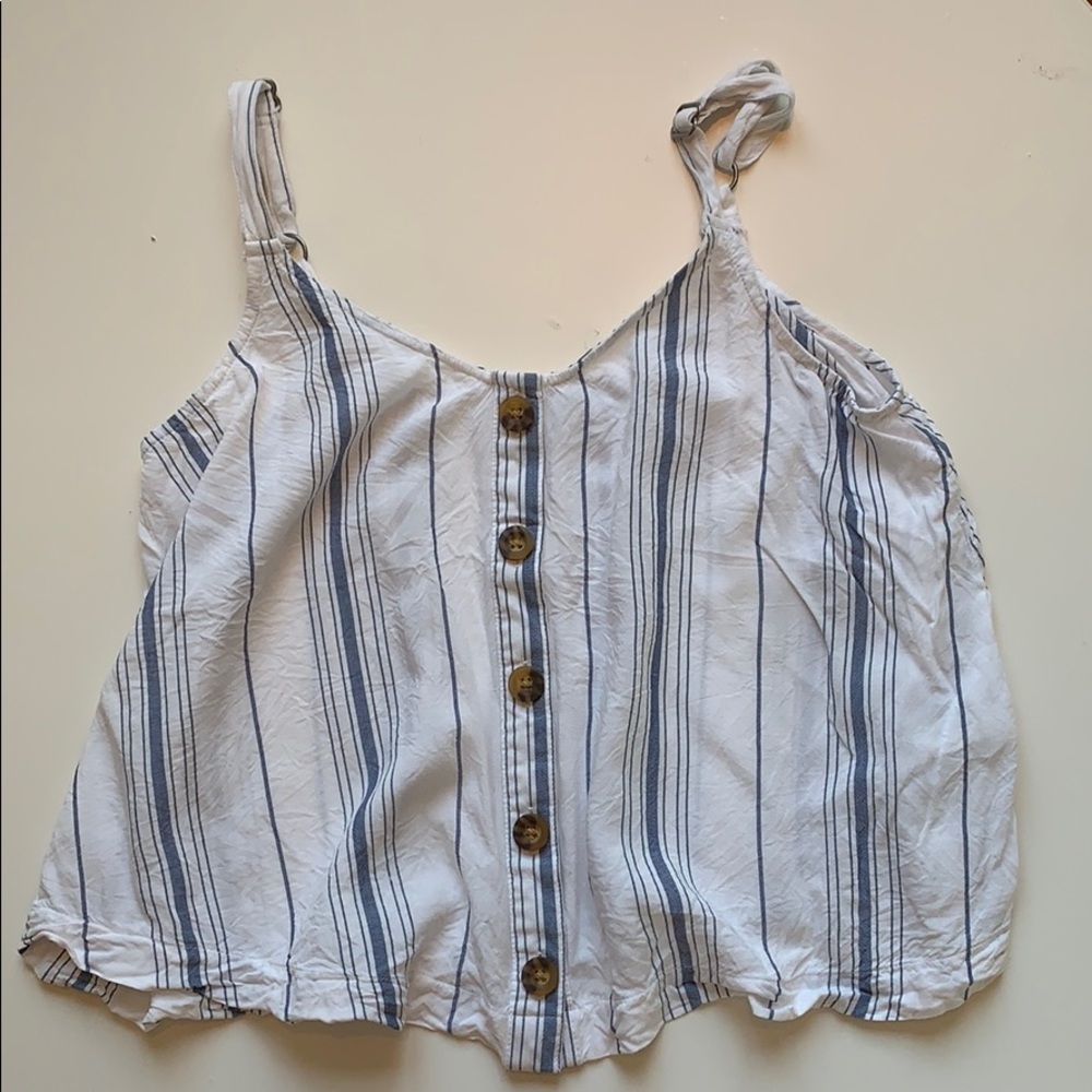 BLUE AND WHITE HOLLISTER TANK TOP